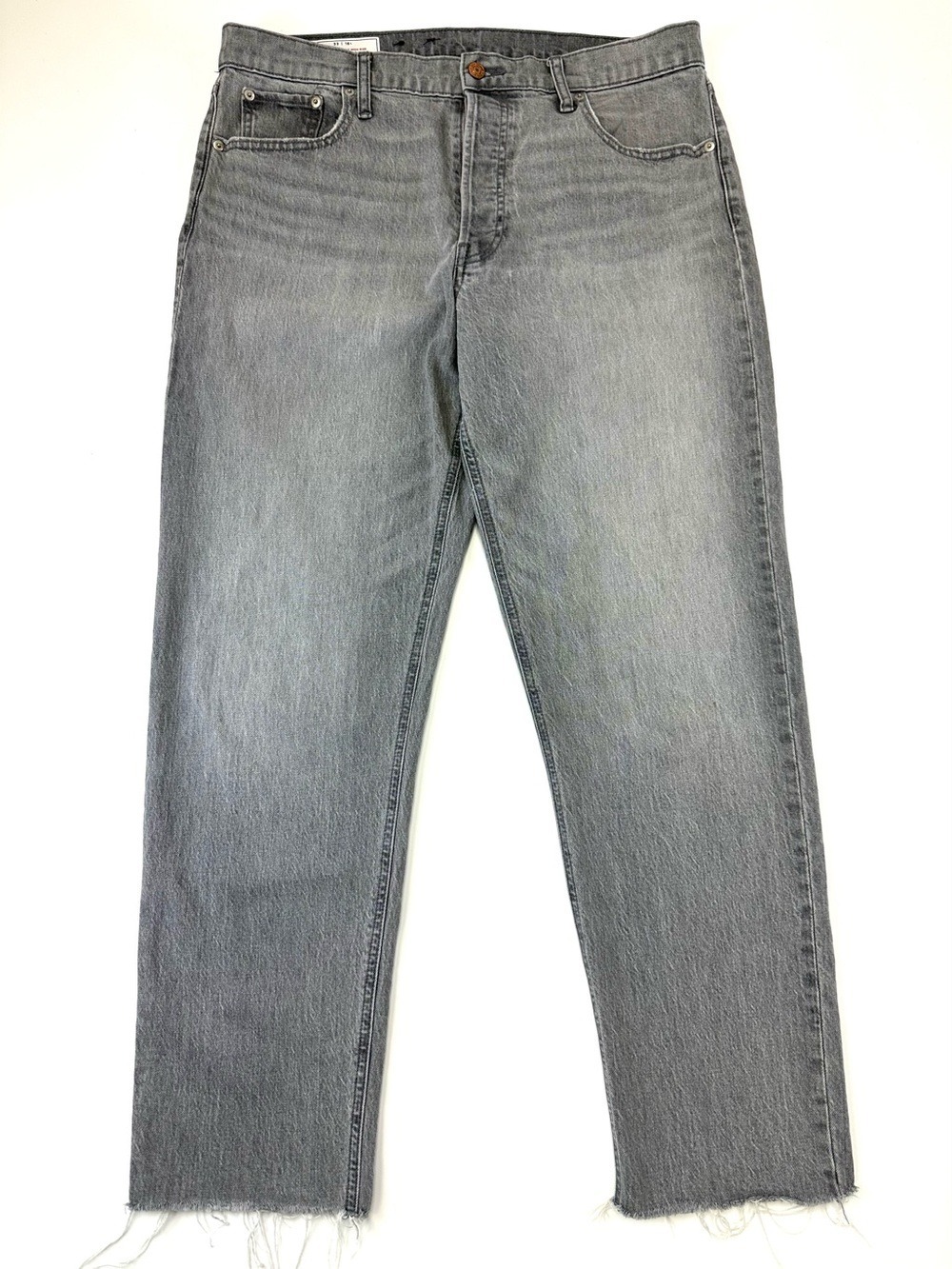 Gap Cheeky Straight Jeans High Rise Button Fly Sky Gray Grey Denim Size 16